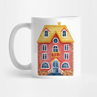 RED VILLAGE HOUSE WATERCOLOR Mug